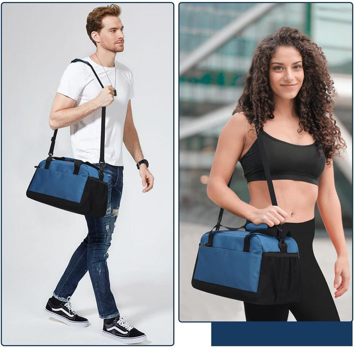 Kleine Sporttasche mit Nassfach - 35×20×20cm Handgepäck, Mini Duffle Bag mit Mehreren Fächern für Sp