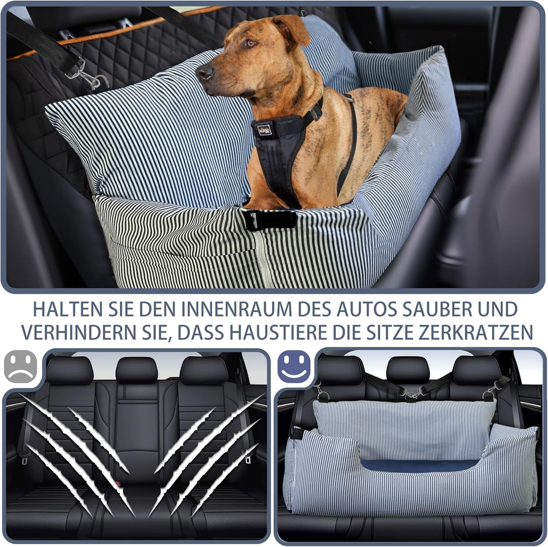 Hunde Autositz Hundebox 110 x 45 x 55 cm für Grosse und Mittlere Hunde, Praktischer Hundesitz Auf De