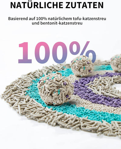 PETKIT 5 in 1 Gemischtes Katzenstreu, Spülbar, Geruchsfrei, Aktivkohle, Extrem Saugfähig und Schnell