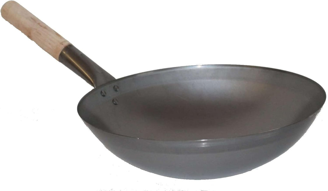Wok ca. 40 cm Durchmesser mit rundem Boden für Gas, Gastronomie, Wokpfanne