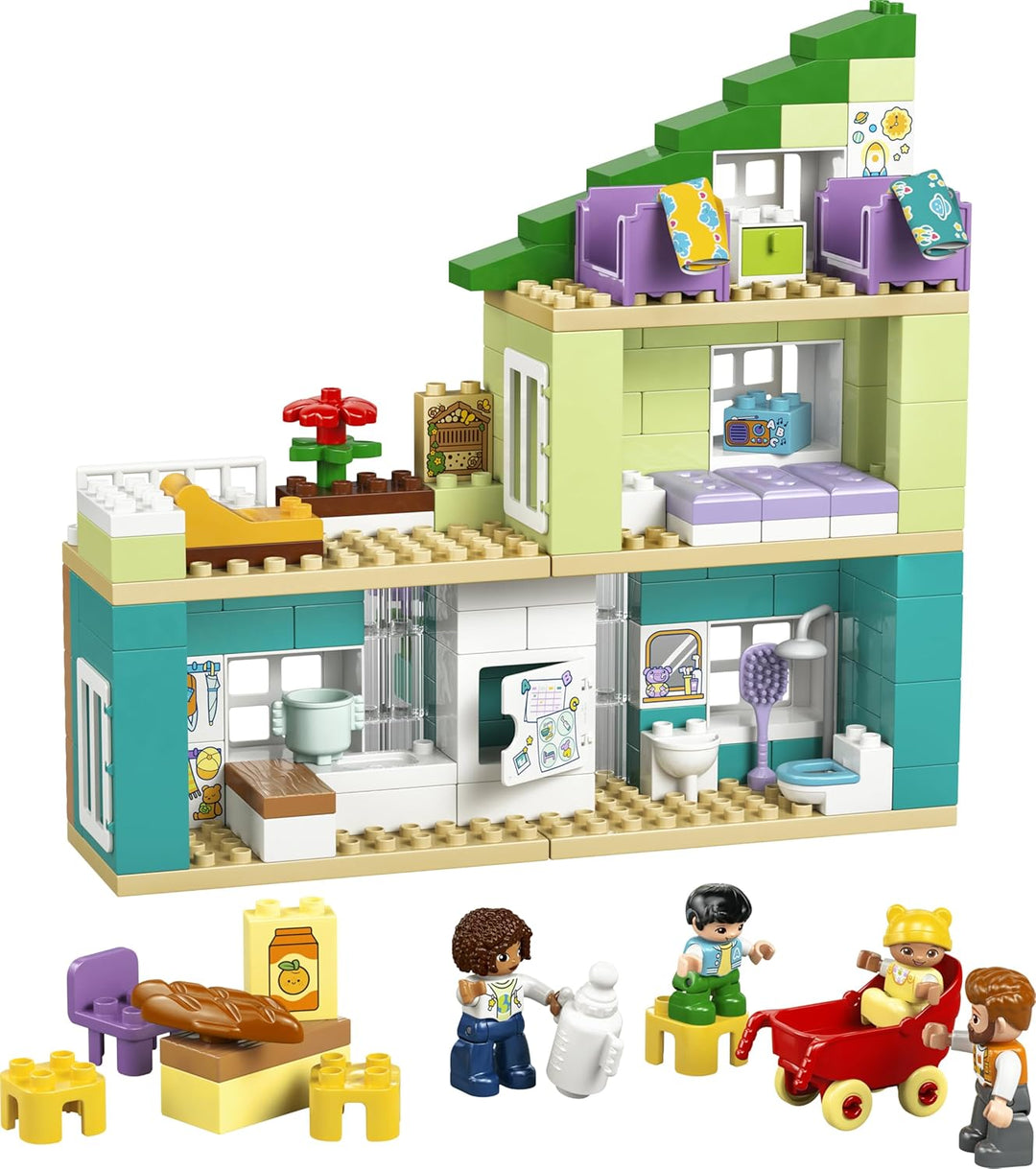LEGO DUPLO 3-in-1 Modernes Familienhaus mit Figuren - Kleinkinder Lernspielzeug für Feinmotorik - Mo