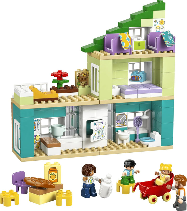 LEGO DUPLO 3-in-1 Modernes Familienhaus mit Figuren - Kleinkinder Lernspielzeug für Feinmotorik - Mo