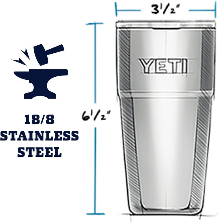YETI Rambler Stapelbares Pint, vakuumisoliert, Edelstahl mit MagSlider-Deckel, Weiss