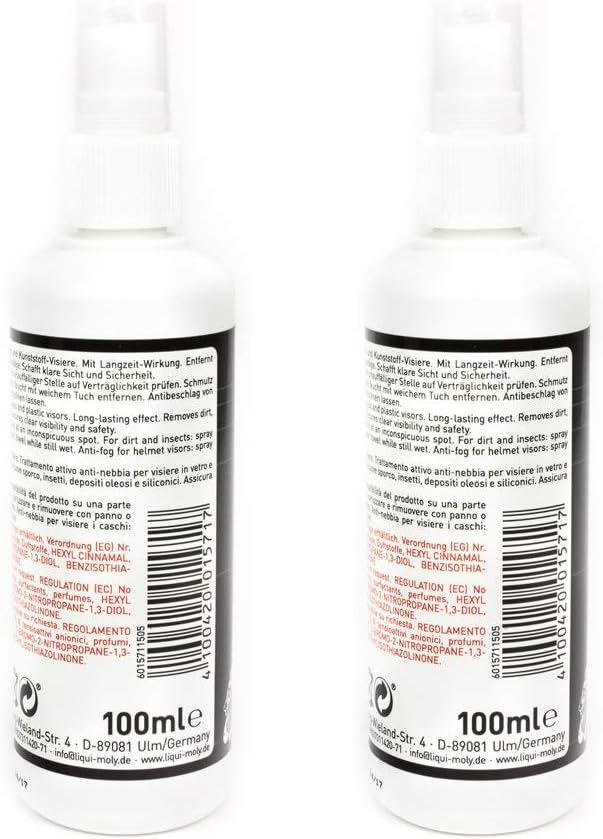 LIQUI MOLY Motorbike Visier Reiniger Spray Visierreiniger Helm 2 Stück á 100 ml