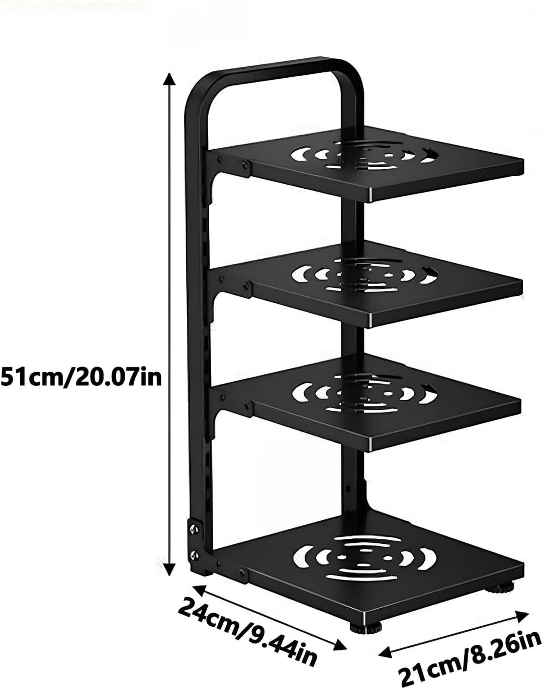 devesanter Topf Organizer mit 4 verstellbaren Fächern Pfannen Organizer Kitchen Cabinet Organizer fü