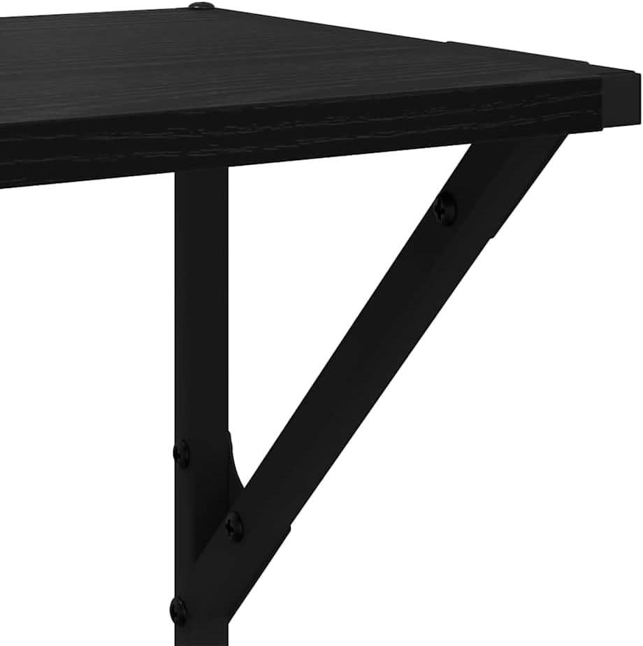 vidaXL Wandregale 2 pcs Schwarz Eichen-Optik 80 x 25 x 25,5 cm, Moderne, robuste Wandregale, rechtec