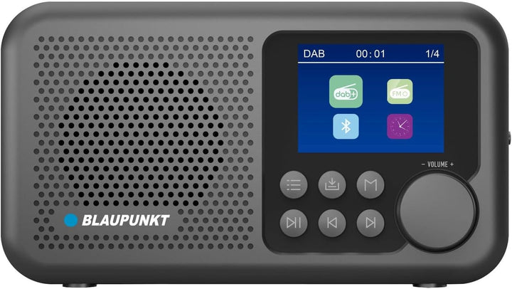 Blaupunkt DR8BK Tragbares DAB+ UKW-Radio, Bluetooth 5.3, 2,4 Zoll Farbdisplay, 1800 mAh USB-C-Akku,