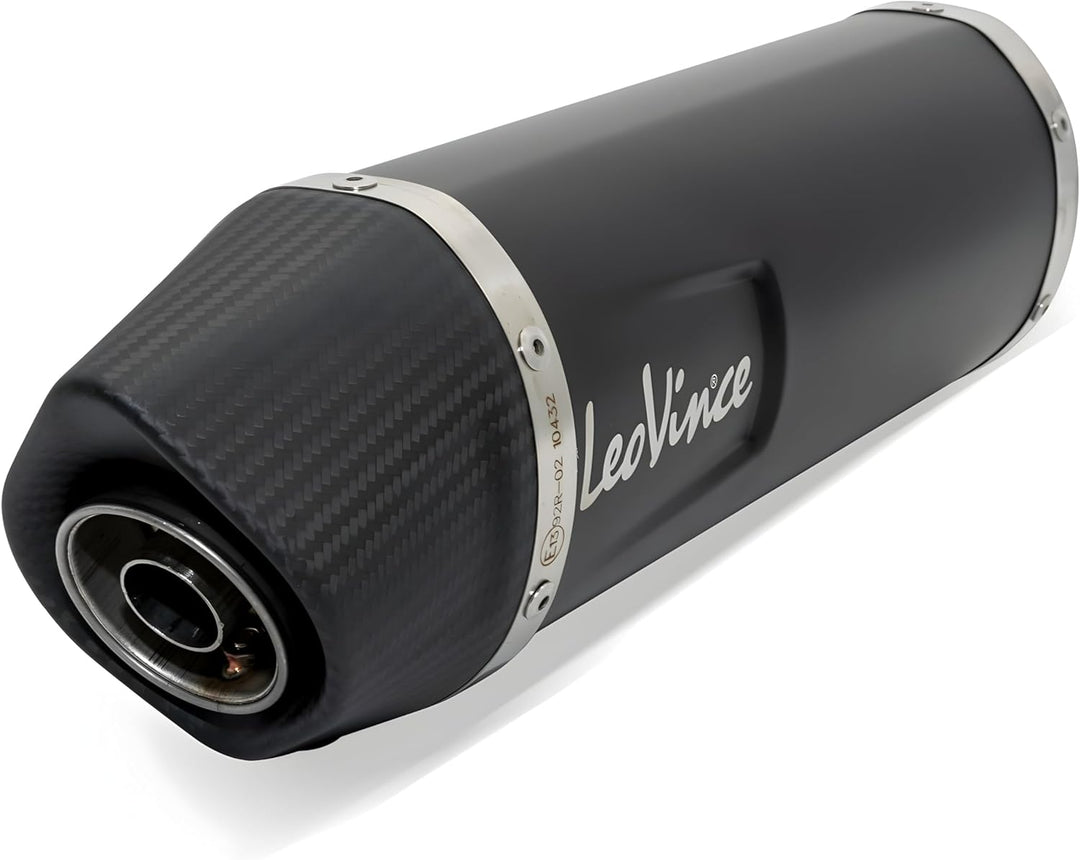 Endschalldämpfer LeoVince SLIP-ON SBK LV ONE EVO Black Edition, Edelstahl schwarz, Carbon Kappe, mit