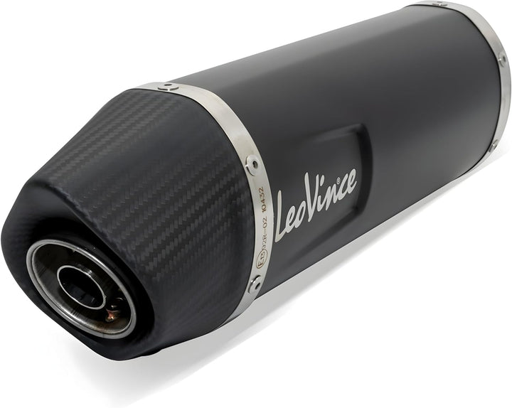 Endschalldämpfer LeoVince SLIP-ON SBK LV ONE EVO Black Edition, Edelstahl schwarz, Carbon Kappe, mit