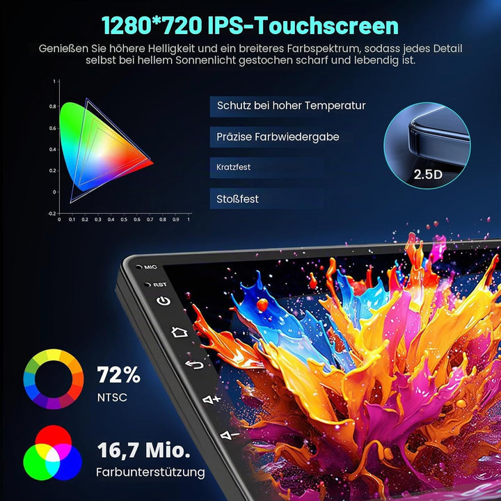 Hikity 4+64G 9" Android Autoradio für Mazda 2 2007-2014 Wireless CarPlay | IPS Touchscreen GPS Navi