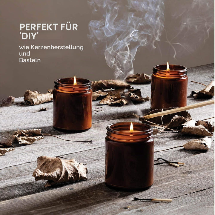 Braunglasbehälter, 236 ml (8 oz) leere Kosmetikbehälter für DIY-Projekte, Bernsteinfarbene Gläser fü