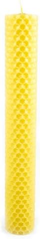 Naturra 20 100% Bienenwachs Stabkerzen handgerollt mit Wabenmuster Set - ca. 12 Stunden Brenndauer p