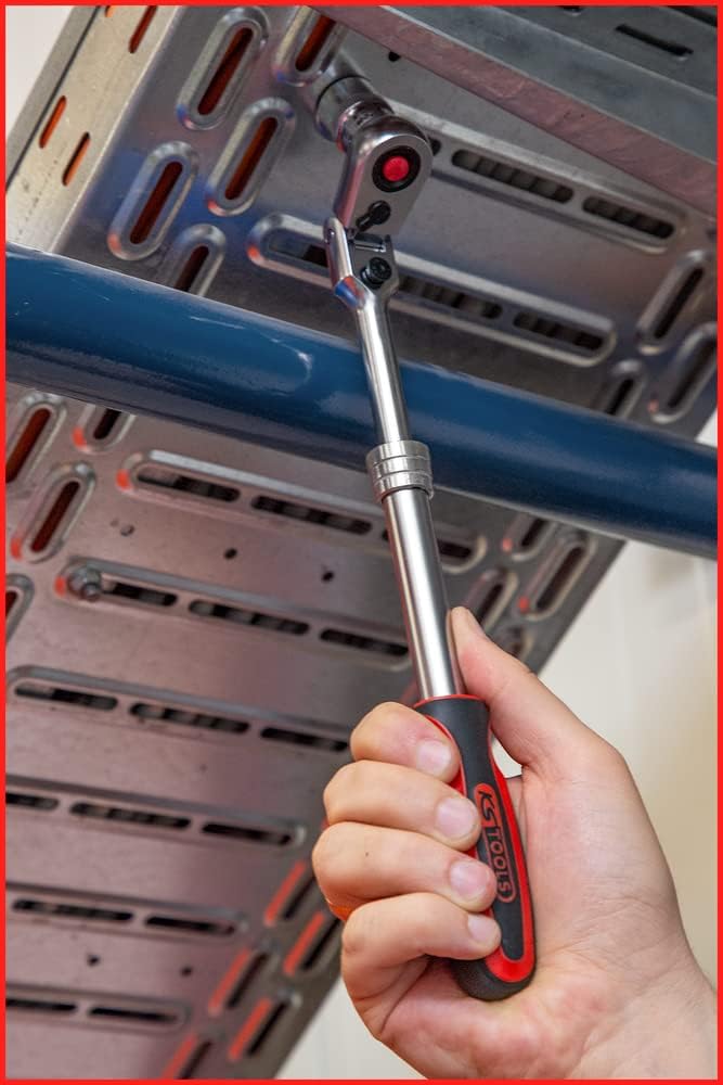 KS TOOLS Umkehrbare Teleskop-Ratsche, 1/2 Zoll mit Gelenkkopf, 72 Zähne