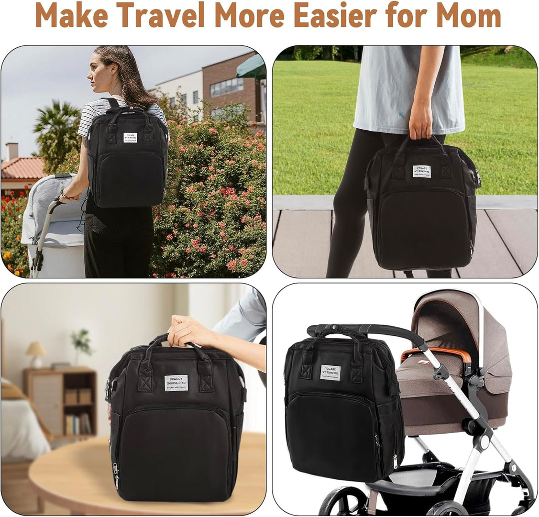Multifunktionaler Wickelrucksack Baby – Wasserdichte Wickeltasche Rucksack aus Oxford Stoff mit Isol