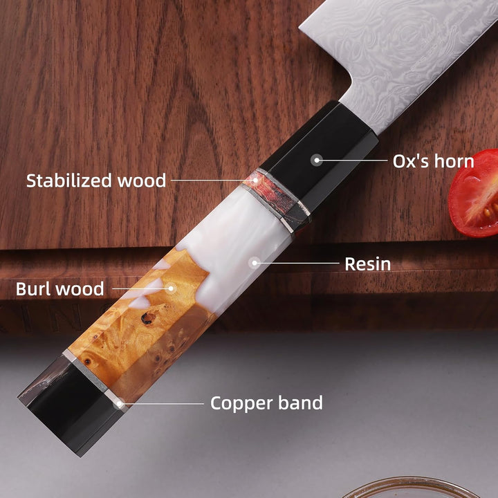 FINDKING 8-Zoll-Japanisches Kochmesser, Professionelles Gyuto-Küchenmesser, Scharf, Robust & Elegant