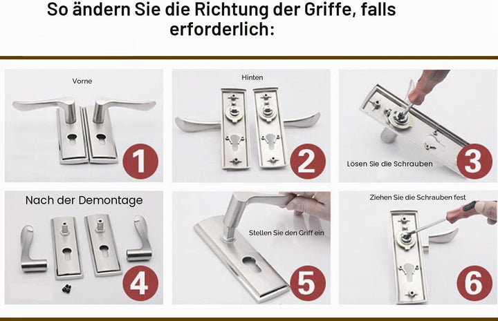 Renovierungsgarnitur Türdrücker für Badtüren WC Drückergarnitur Türdrücker Türbeschläge, Profilzylin