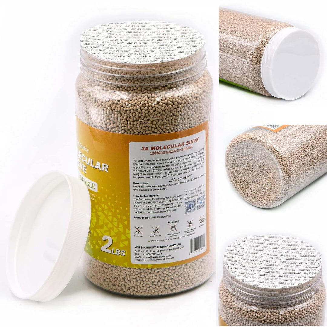 WiseSorb - 900g Molekularsieb 3A Trockenperlen - Wiederverwendbarer Feuchtigkeitsabsorber &amp; Luftentf