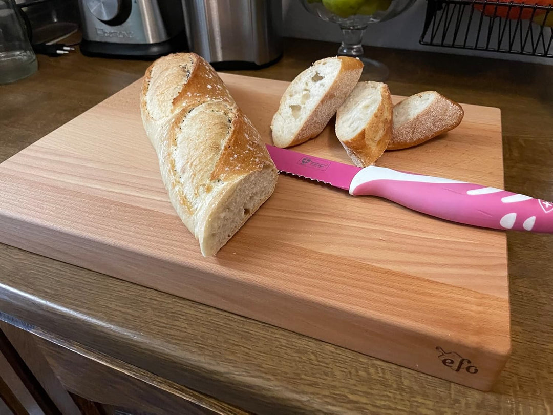EFO Solides Schneidebrett - massives Hackbrett - robustes Hackblock - Fleischbrett - Brotbrett - Küc