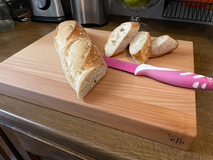 EFO Solides Schneidebrett - massives Hackbrett - robustes Hackblock - Fleischbrett - Brotbrett - Küc