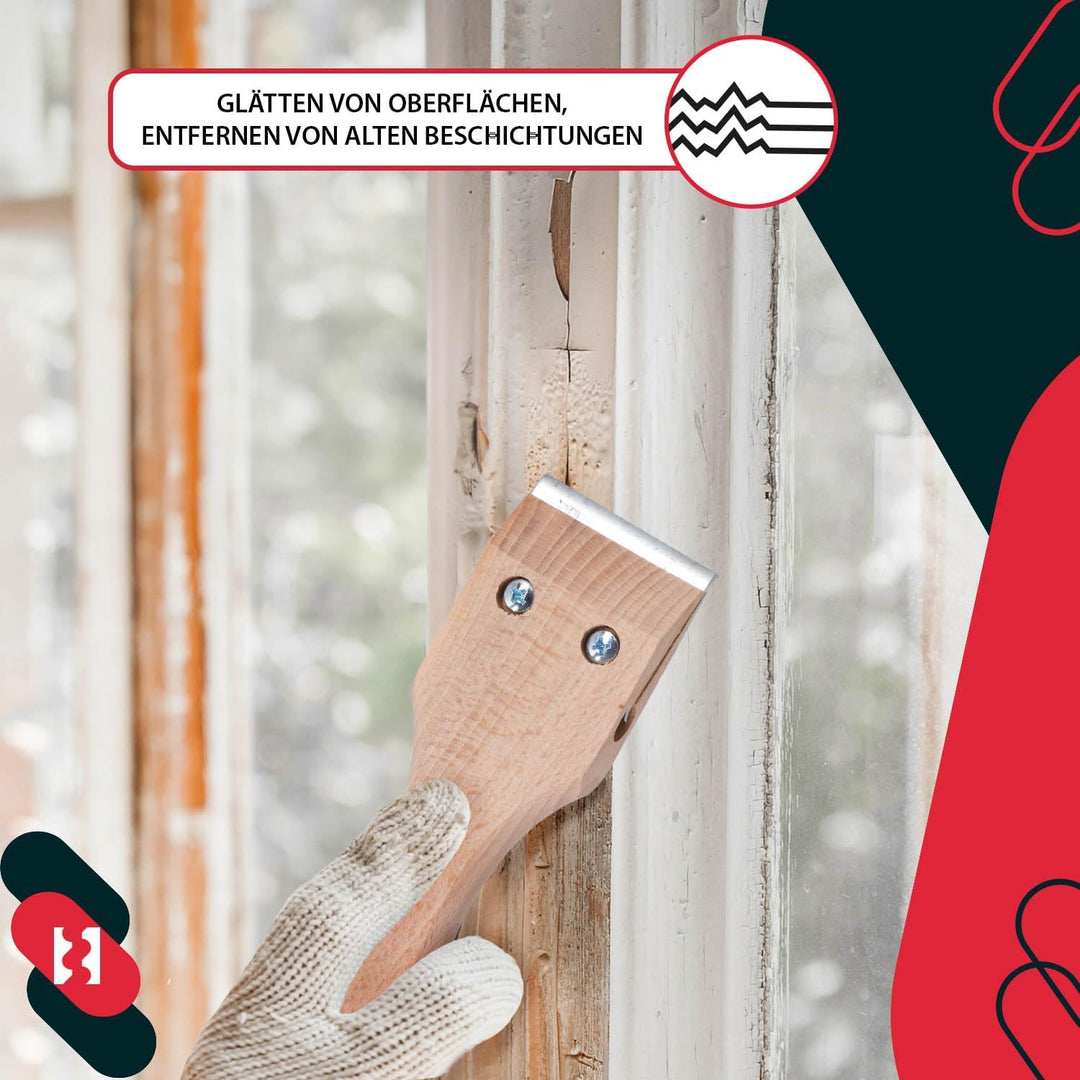 KOTARBAU® Ziehklingenschaber 60 mm mit Holzgriff für Tischlerarbeiten Entfernen von Lacken, 60 mm