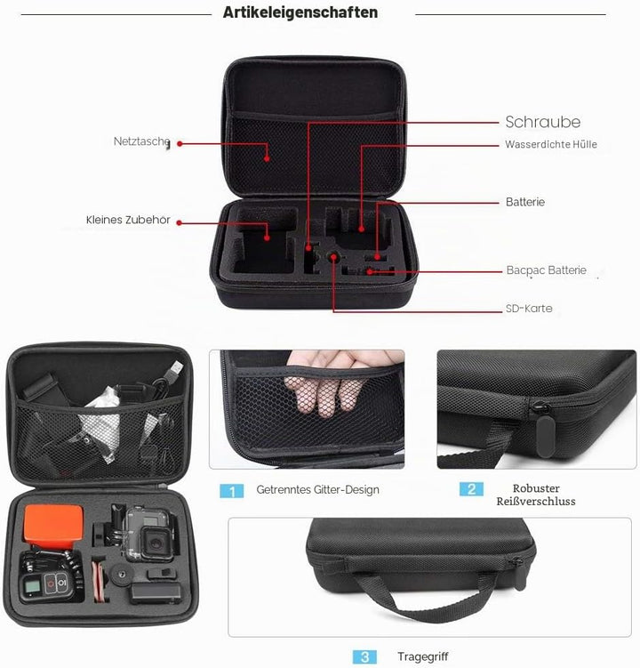 TEKCAM Tragetasche für Actionkamera, schützende Aufbewahrungstasche, kompatibel mit GoPro Hero 13, 1