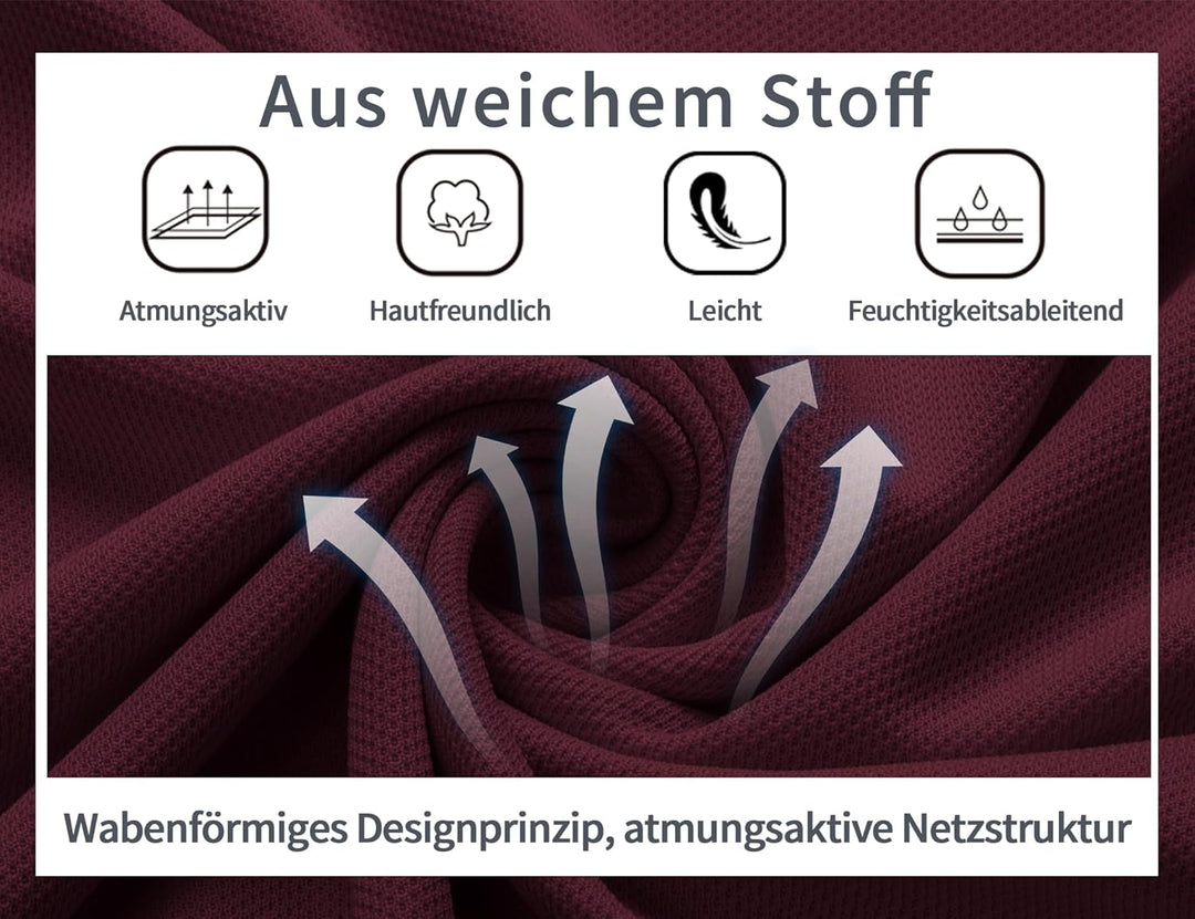 geeksport Poloshirt Herren Golf Kurzarm Freizeit Sport Polo Tennis Tshirts mit Brillenhalter Knopfle