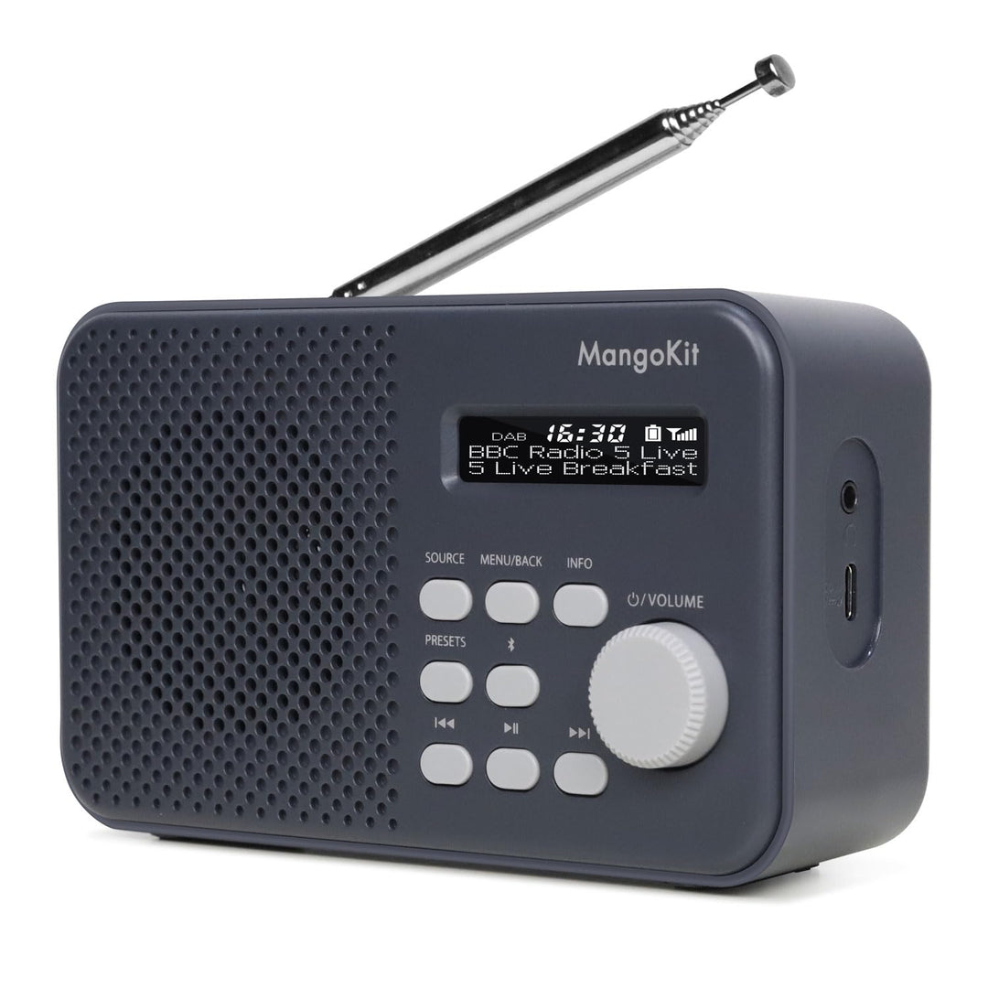 MangoKit MD2 DAB/DAB Plus Radio mit Bluetooth,Digitalradio,UKW Radio, kleines Küchenradio mit Netzbe