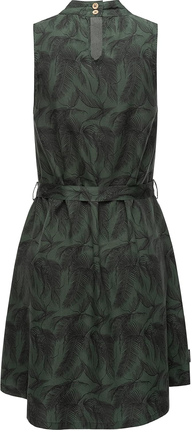 Ragwear Damen Kleid Sommerkleid kurz aus Lyocell mit Taillenband Angyc Organic XS-XL XL Kurz Dark Gr