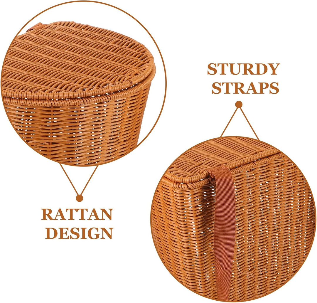 TOYANDONA Rattan-Outdoor-Rucksack: Geflochtener Weidenkorb mit verstellbaren Riemen für die Teeernte