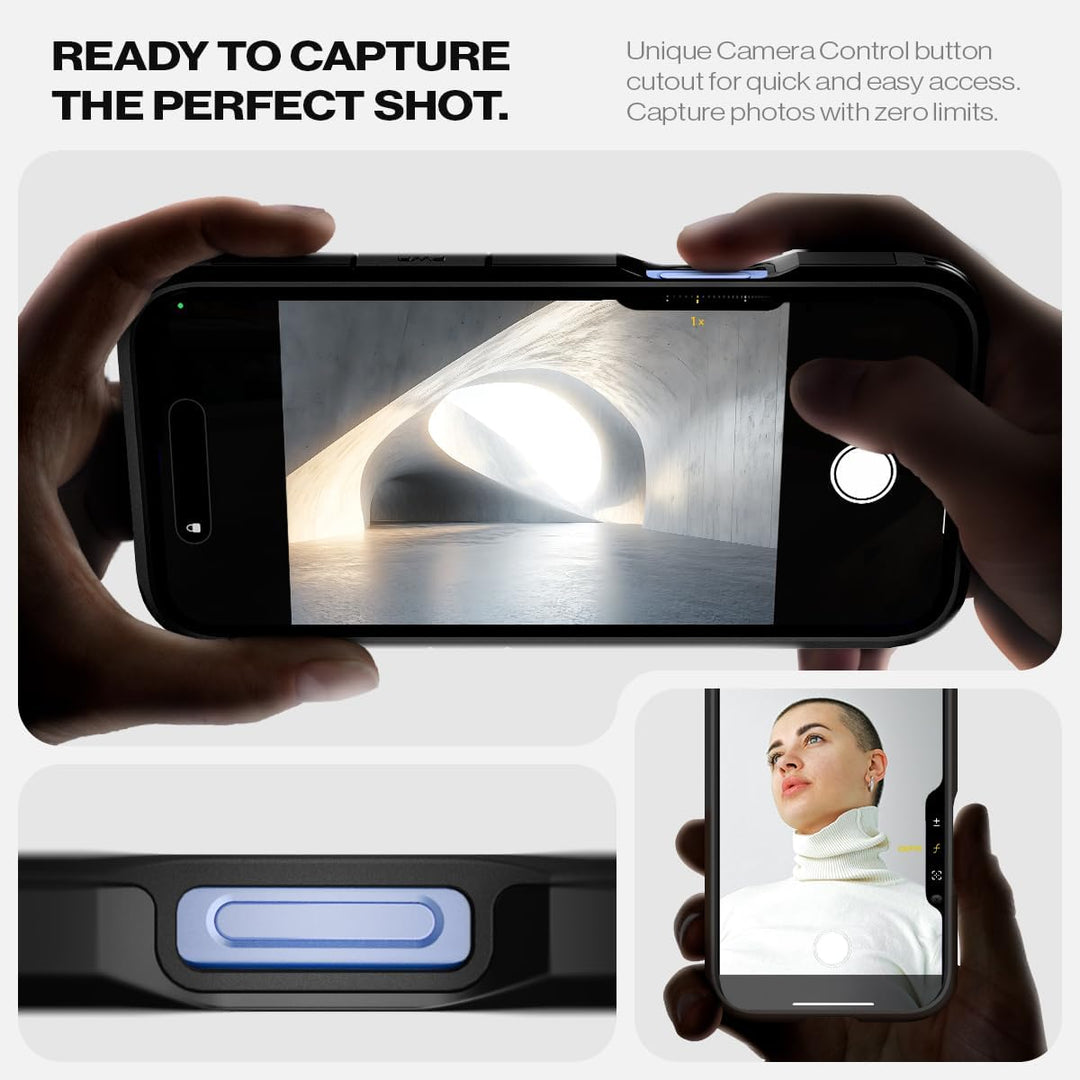 Spigen Tough Armor (AI) MagFit Hülle für iPhone 16, Kompatibel mit MagSafe Zubehör -Schwarz iPhone 1