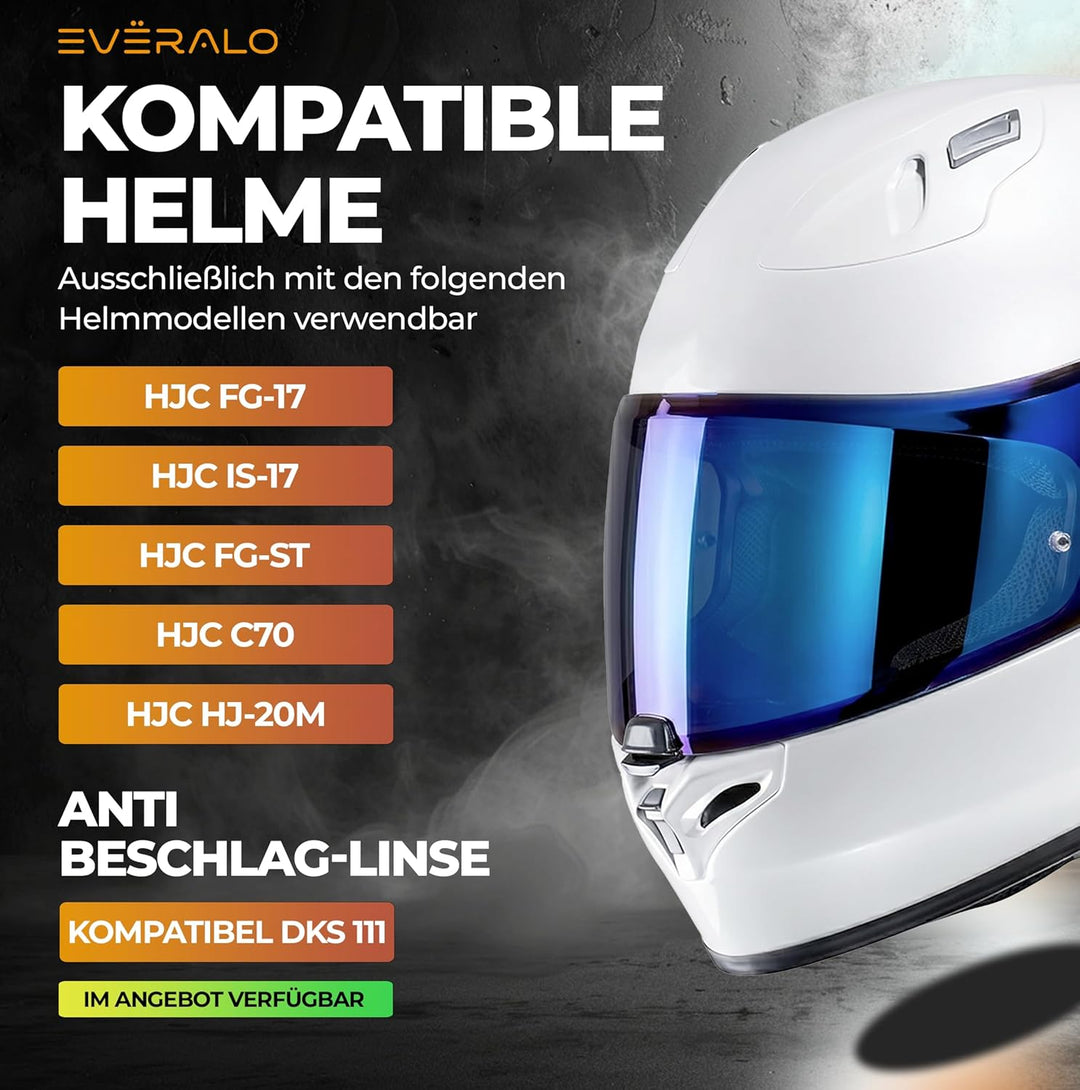 Everalo Kompatibel mit Hjc is 17 Visier - Fg17 - FgSt - C70 - C70n - HJ 20M - Helm visier hjc is 17