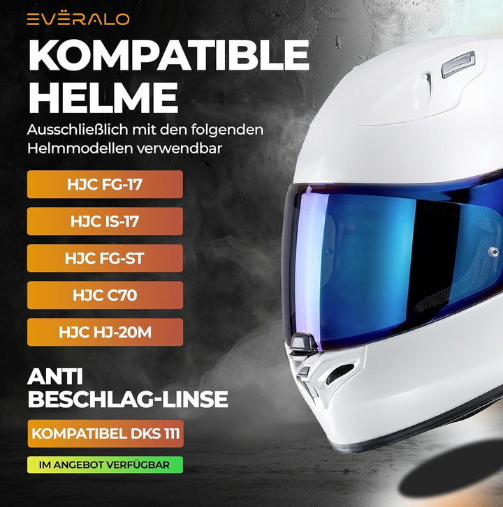 Everalo Kompatibel mit Hjc is 17 Visier - Fg17 - FgSt - C70 - C70n - HJ 20M - Helm visier hjc is 17