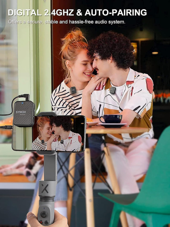 SYNCO G1(A2) 2,4GHz Lavalier Funkmikrofon, Kabellos Ansteckmikrofon System, Wireless Microphones Mic
