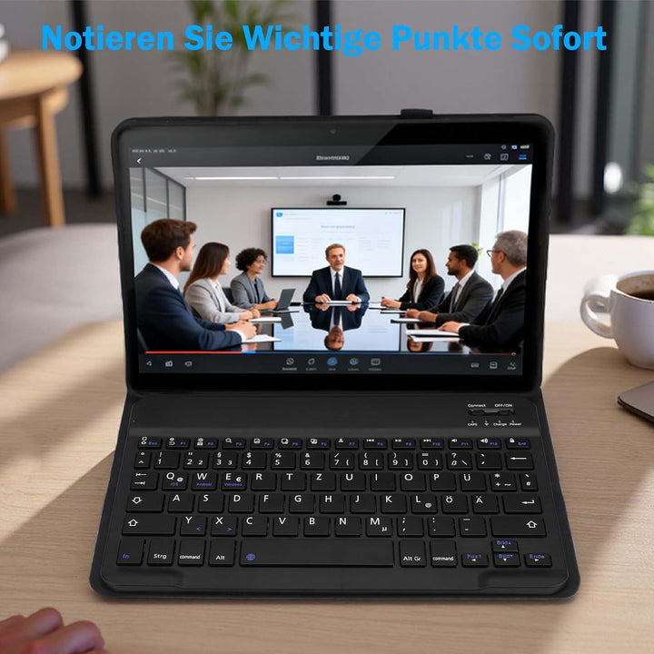 Tastatur Hülle für Lenovo Tab 10.1 Zoll 2025, Bluetooth Magnetisch Abnehmbarer QWERTZ Keyboard für L