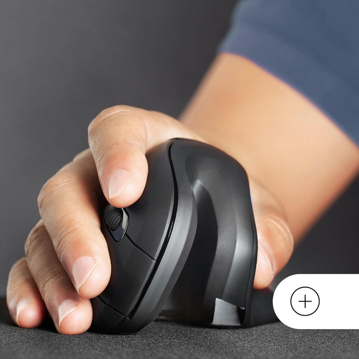 Mars Gaming MMW-ERGOPRO Schwarz, Ergonomische Vertikale Kabellose Maus, Gefaltetes Design, Optischer