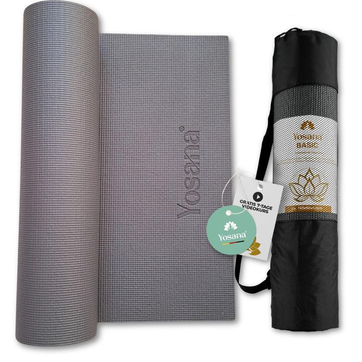 Yogamatte inkl. Tragetasche &amp; Video Kurs I Yoga Matte rutschfest I weiche Gymnastikmatte I Sportmatt