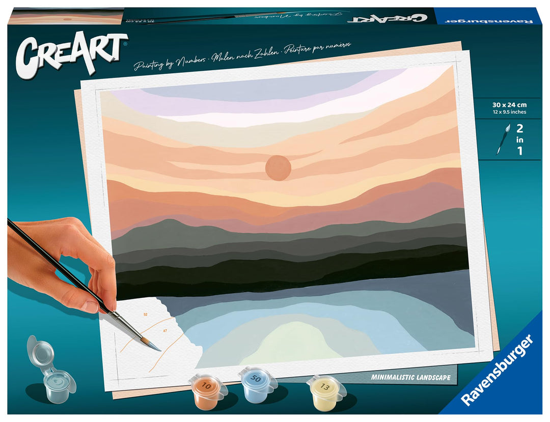 Ravensburger CreArt 23515 - Minimalistische Landschaft - Malen nach Zahlen Erwachsene, DIY Malset mi