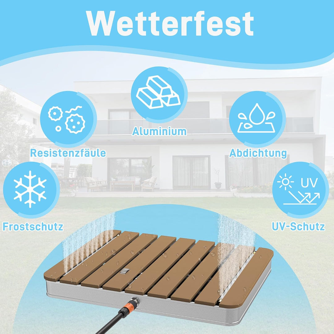 HENGMEI Gartendusche Bodendusche Outdoor WPC Campingdusche Aussendusche Saunadusche rutschfest Wette