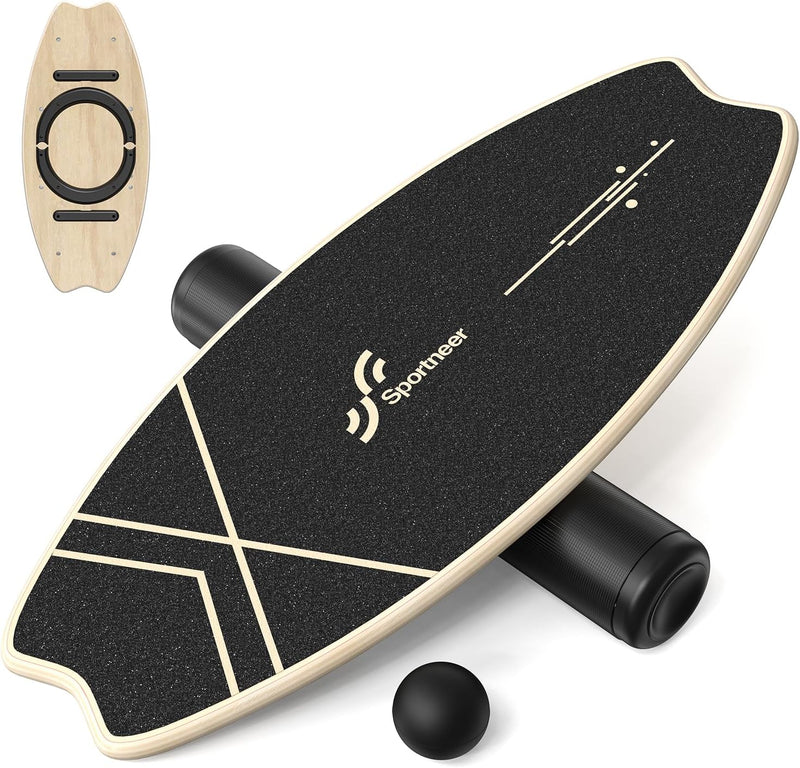 Balance Board Holz, Sportneer Indoorboard Skateboard, Indoor Surfboard Trickboard und Gleichgewichts