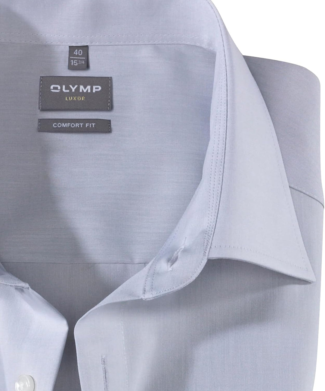 OLYMP Luxor Comfort fit Hemd Langarm New Kent Kragen Chambray Flieder 40 Silbergrau 63, 40 Silbergra
