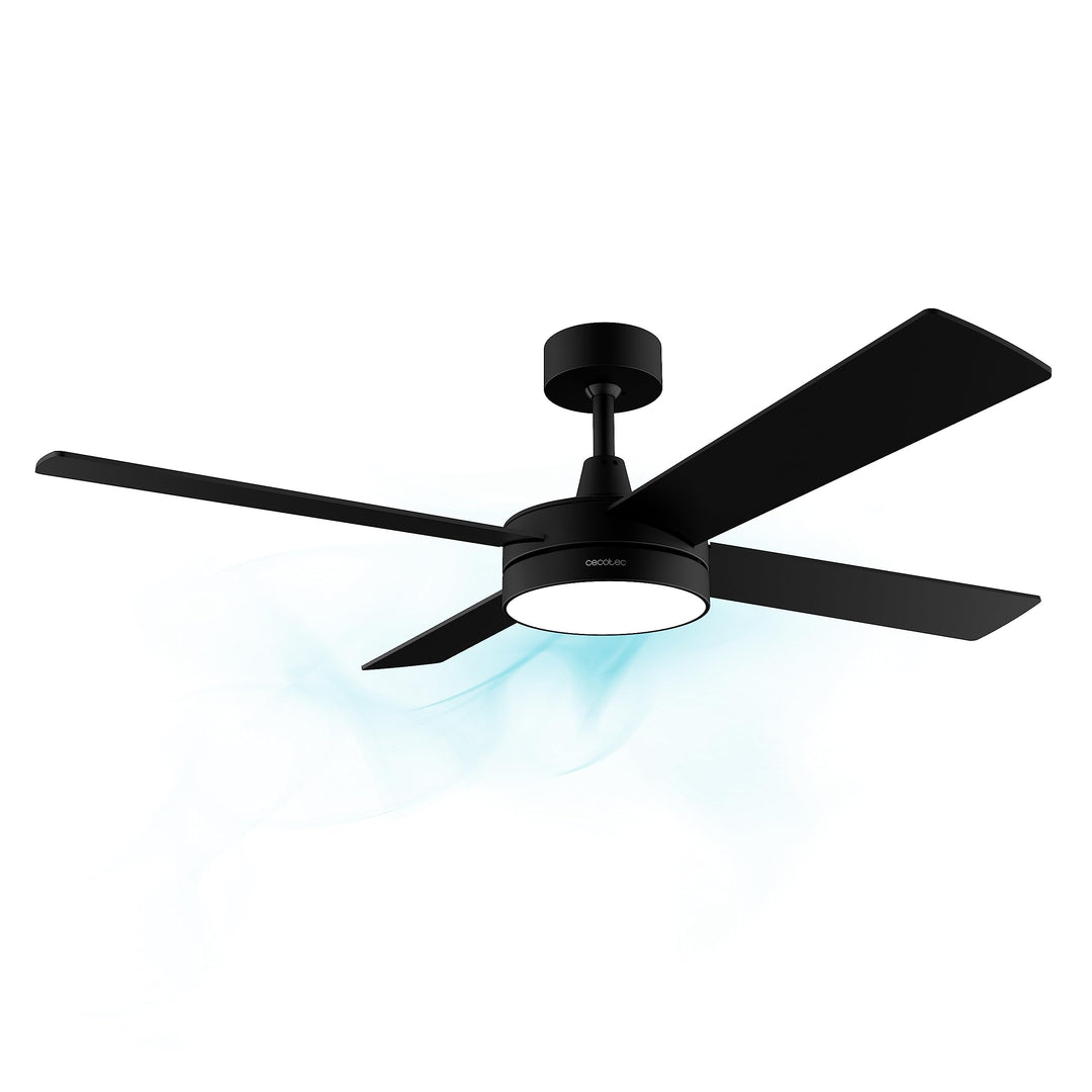 Cecotec Deckenventilator EnergySilence Aero 5200 Black Line, 132 cm | LED-Licht, 3 Lichtfarben, Fern