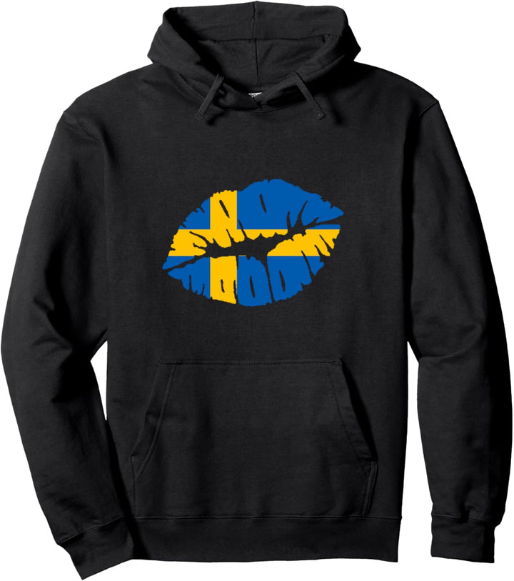 Schweden-Flagge Lippenkuss Küssen Mund Geschenk Schwedische Menschen Pullover Hoodie