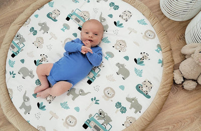 Bodenkissen Kinder 100 cm - Kuschelecke Kinderzimmer Boden Matratze Rund Krabbeldecke für Baby Gepol