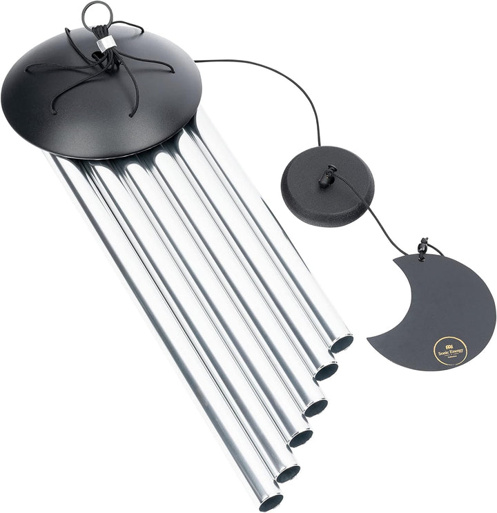 Sonic Energy Moon Meditation Chime – Windspiel mit 6 Klangstäben (432 Hz) – für Garten u. Entspannun