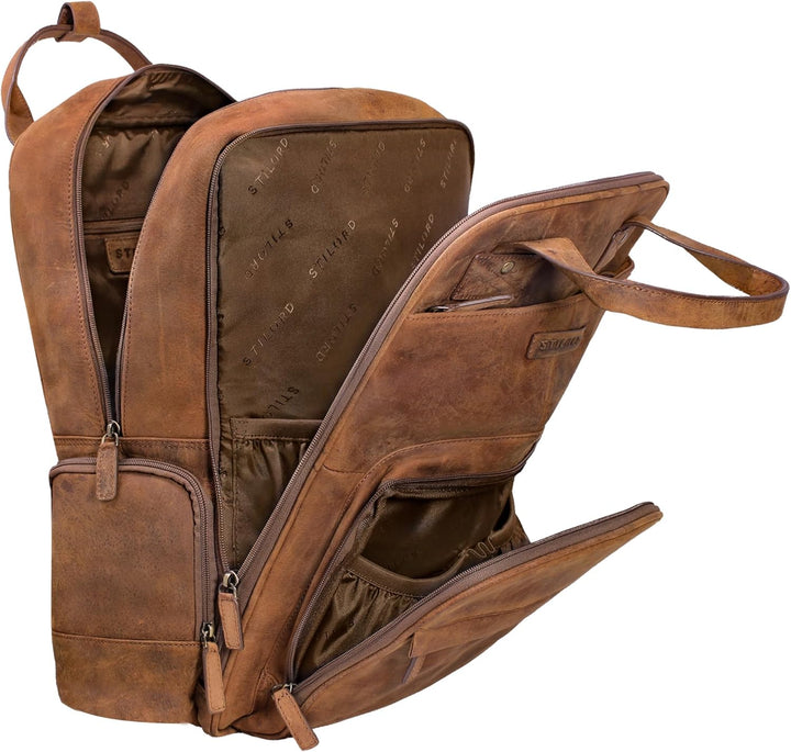 STILORD 'Fiena' Leder Wickelrucksack Gross Damen - grosser Babyrucksack & Windelrucksack - elegante