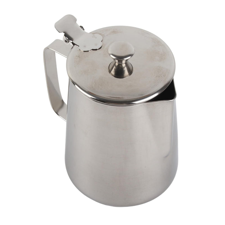 Milchkännchen mit Deckel, Milchschaumbecher aus Edelstahl, Milchaufschäumkännchen für Zuhause, Cafés