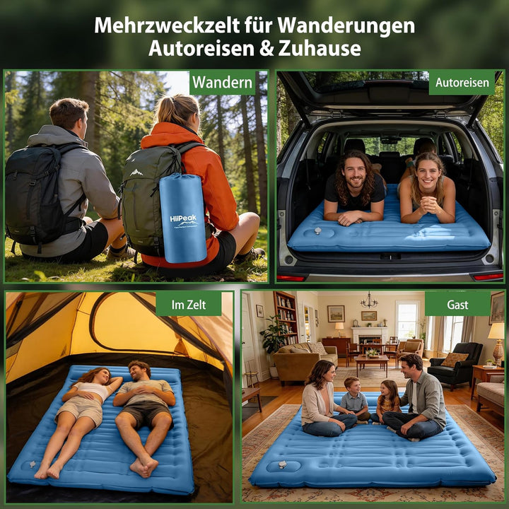 HiiPeak Ultraleichte Isomatte aufblasend - Luftmatratze Camping mit integrierter Fusspumpe &amp; Kissen,