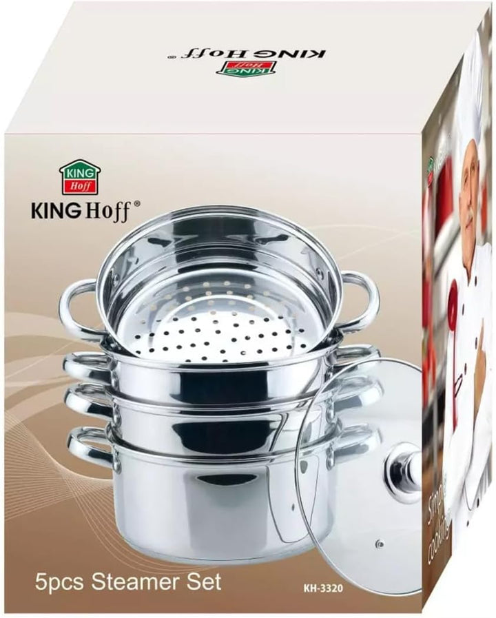 Mantowarka Dampfkocher (Silber, 5Teile) Silber 5Teile, Silber 5Teile
