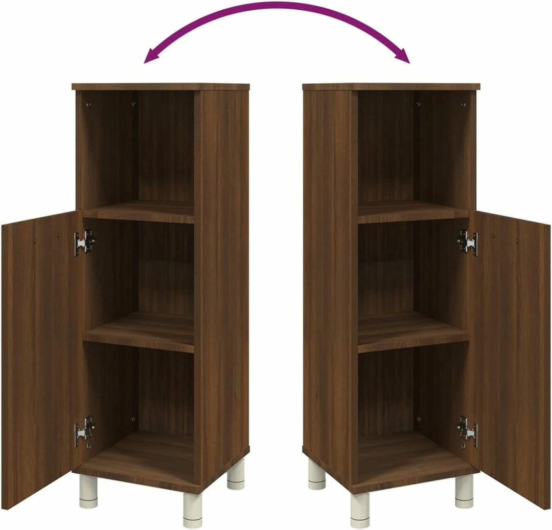 Tidyard Badezimmerschrank Badschrank Aufbewahrungsschrank Mit 3 Fächern und 1 Tür Unterstellschrank