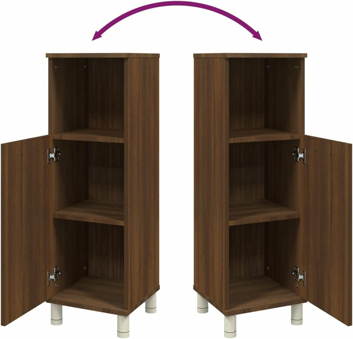 Tidyard Badezimmerschrank Badschrank Aufbewahrungsschrank Mit 3 Fächern und 1 Tür Unterstellschrank
